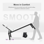 PURPLE LEAF Outdoor Oversized Lounge Chair Set of 3 Patio Chaise Pool Lounger Aluminum Frame with Side Table and Wheels for Outside Sunbathing Tanning Recliner Including Pillows White