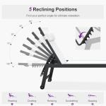 PURPLE LEAF Outdoor Oversized Lounge Chair Set of 3 Patio Chaise Pool Lounger Aluminum Frame with Side Table and Wheels for Outside Sunbathing Tanning Recliner Including Pillows White