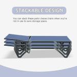 Domi Patio Lounge Chairs Set of 2, Aluminum Pool Chaise Lounge with 5 Position Adjustable Backrest and Wheels, Outdoor Lounge Chairs for Pool, Garden, Beach, Backyard, Navy Blue