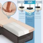 Yalissey Outdoor Lounge Chairs, Pool Lounge Chairs Set of 2, Outdoor Chaise Lounge with Adjustable Backrest & Cup Holder,Khaki Cushion