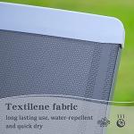 Domi Patio Chaise Lounge Chair Set of 3,Outdoor Aluminum Polypropylene Sunbathing Chair with Adjustable Backrest,Arm,Side Table,for Beach,Yard,Balcony,Poolside(2 Grey Chairs W/Table)