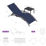 PURPLE LEAF Patio Chaise Lounge Chair Set with 2 Side Table Outdoor Pool Adjustable Recliner Chairs for Outside Beach Poolside Sunbathing Tanning Lounger
