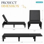 Greesum Outdoor Chaise Lounge Chairs Set of 2 with 5-Position Adjustable Backrest, Waterproof PP Sun Loungers for Garden Pool Beach Patio Deck Sunbathing, Black