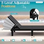 Greesum Outdoor Chaise Lounge Chairs Set of 2 with 5-Position Adjustable Backrest, Waterproof PP Sun Loungers for Garden Pool Beach Patio Deck Sunbathing, Black