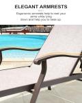 Crestlive Products Chaise Lounge Chair Outdoor with Armrest, Pool Lounge Chairs Set of 2, Aluminum with Adjustable 5 Backrest for Patio, Poolside, Yard, Deck, Backyard (Beige)