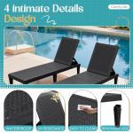 Greesum Outdoor Chaise Lounge Chairs Set of 2 with 5-Position Adjustable Backrest, Waterproof PP Sun Loungers for Garden Pool Beach Patio Deck Sunbathing, Black