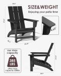 Poly Lumber Adirondack Chair with Cup Holder, All-Weather Resistant Outdoor Patio Chairs, Look Like Wood, Pre-Assembled Outdoor Fire Pit Chair for Pool, Deck, Backyard, Garden, Black
