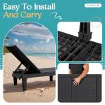 Greesum Outdoor Chaise Lounge Chairs Set of 2 with 5-Position Adjustable Backrest, Waterproof PP Sun Loungers for Garden Pool Beach Patio Deck Sunbathing, Black