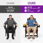 PURPLE LEAF Adirondack Chair HDPE All-Weather Outdoor Fire Pit Chair with 24.6" Oversized Seat Wood-Textured Patio Adirondack Chair with Dual Cup Holders for Garden Deck Backyard, Black