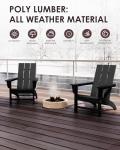 Poly Lumber Adirondack Chair with Cup Holder, All-Weather Resistant Outdoor Patio Chairs, Look Like Wood, Pre-Assembled Outdoor Fire Pit Chair for Pool, Deck, Backyard, Garden, Black