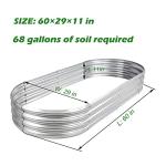 Galvanized 5ft Oval Raised Garden Bed Planter