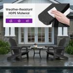 PURPLE LEAF Adirondack Chair HDPE All-Weather Outdoor Fire Pit Chair with 24.6" Oversized Seat Wood-Textured Patio Adirondack Chair with Dual Cup Holders for Garden Deck Backyard, Black