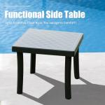 Domi Pool Lounge Chairs, Aluminum Patio Chaise Lounge with Side Table, Wheels, 5 Position Adjustable, Outdoor Lounge Chairs for Beach, Yard, Balcony, Poolside, Navy Blue