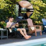 nevilywood Folding Adirondack Chair with Cup Holder Set of 4, HDPE Patio Chairs,All-Weather Outdoor Chairs for Backyard, Deck,Fire Pit-Black