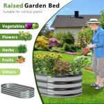 Foxlang Galvanized Oval Raised Garden Bed Kit