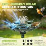 Magshion 31.5" Bird Bath and Solar Powered Pond Fountain Combo, Weatherproof Pedestal Solar Bird Bath Fountain for Garden, Yard & Patio, 1.3-Gallon (5L) Capacity, Green