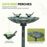 Magshion 31.5" Bird Bath and Solar Powered Pond Fountain Combo, Weatherproof Pedestal Solar Bird Bath Fountain for Garden, Yard & Patio, 1.3-Gallon (5L) Capacity, Green