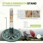 Magshion 31.5" Bird Bath and Solar Powered Pond Fountain Combo, Weatherproof Pedestal Solar Bird Bath Fountain for Garden, Yard & Patio, 1.3-Gallon (5L) Capacity, Green