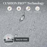 SUNSHINE VALLEY 4 Piece Metal Outdoor Patio Furniture Sets with 5000 BTU Firepit Table, Patio Conversation Sets 1 3-seater Sofa, 2 Swivel Chair with 5.75" Thick Cushion, Black Backyard Furniture, Gray