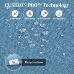 SUNSHINE VALLEY 7 Piece Metal Outdoor Patio Furniture Set, Patio Conversation Sets 1 3-seater Sofa, 4 Fixed Chair, 2 Ottomans with 5.75" Thick Cushion, Black All-weather Frame Backyard Furniture, Navy