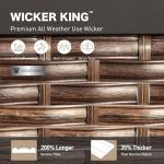 SUNSHINE VALLEY 4 Piece Black Metal Outdoor Patio Furniture Sets with Firepit Table, Patio Conversation Sets 1 3-Seater Sofa 2 Rocking Sofa with 5.75" Thick Cushion Backyard Furniture for Deck, Blue-2