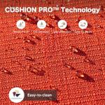 SUNSHINE VALLEY 4 Piece Metal Outdoor Patio Furniture Set, Patio Conversation Sets 1 3-Seater Sofa, 2 Chairs with 5.75" Extra Thick Cushion and Coffee Table, Black Frame Backyard Furniture, Rust Red