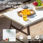 SUNSHINE VALLEY 4 Piece Metal Outdoor Patio Furniture Set, Patio Conversation Set 1 3-seater Sofa, 2 Rocking Chair with 5.75" Extra Thick Cushion and Coffee Table, Black Frame Backyard Furniture, Gray