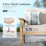 SUNSHINE VALLEY Patio Conversation Set,7 Pcs Metal Outdoor Furniture with 3-Seater Sofa,2 Swivel Chairs,2 Single Chairs,Metal Nested Table and 5.75" Extra Thick Cushion for Lawn Garden Backyard,Beige