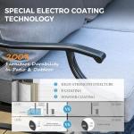 MIXPATIO Patio Furniture Set with Firepit Table, 4 Pcs Metal Outdoor Conversation Set, 2 Swivel Chairs and 3 Seater Sofa with 5.75" Extra Thick Cushion and Gas Fire Pit Table for Backyard Deck, Grey