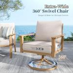 SUNSHINE VALLEY Patio Conversation Set,7 Pcs Metal Outdoor Furniture with 3-Seater Sofa,2 Swivel Chairs,2 Single Chairs,Metal Nested Table and 5.75" Extra Thick Cushion for Lawn Garden Backyard,Beige