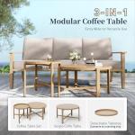 SUNSHINE VALLEY Patio Conversation Set,7 Pcs Metal Outdoor Furniture with 3-Seater Sofa,2 Swivel Chairs,2 Single Chairs,Metal Nested Table and 5.75" Extra Thick Cushion for Lawn Garden Backyard,Beige