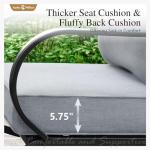 Sophia & William Patio Furniture Sets with 45" Gas Fire Pit Table Outdoor Metal Conversation Sets for 5, 2 x Swivel Cushioned Patio Sofa Chairs, 1 x 3-Seat Sofa 4 Pieces for Lawn Backyard Grey