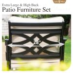 Sophia & William 4 Piece Outdoor Patio Furniture Set, 5 Seats Patio Conversation Sets Clearance with 45" Gas Fire Pit Table x 1, 3-seat Sofa x 1, Rocking Chair x 2 for Porch Lawn, Beige