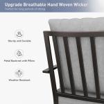 Kurapika 5 Piece Metal Outdoor Patio Furniture Set with Round Fire Pit Table, Patio Conversation Sets 4 Swivel Chairs with Thick Cushion and 40000 BTU Fire Pit Table, Gray