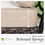 Sophia & William Patio Furniture Set with Fire Pit Table, 4 PCS Metal Outdoor Conversation Set with Fire Pit Table, 2 Swivel Chairs,3-Seater Couch for Outdoor Seating, Backyard, Porch(Beige)