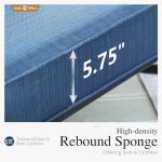 Sophia & William Patio Furniture Sets with 45" Gas Fire Pit Table Outdoor Metal Conversation Sets for 5, 2 x Swivel Cushioned Patio Sofa Chairs, 1 x 3-Seat Sofa 4 Pieces for Lawn Backyard Peacock Blue