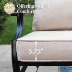 MIXPATIO Patio Furniture Set 4 pcs, Metal Outdoor Patio Furniture, 3-Seat Sofa, 2 Swivel Chairs, Metal Coffee Table and 5.75" Extra Thick Cushion, Patio Conversation Set,Beige