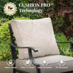 MIXPATIO Patio Furniture Set 4 pcs, Metal Outdoor Patio Furniture, 3-Seat Sofa, 2 Swivel Chairs, Metal Coffee Table and 5.75" Extra Thick Cushion, Patio Conversation Set,Beige