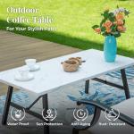 MIXPATIO Patio Furniture Set 4 pcs, Metal Outdoor Patio Furniture, 3-Seat Sofa, 2 Swivel Chairs, Metal Coffee Table and 5.75" Extra Thick Cushion, Patio Conversation Set,Beige