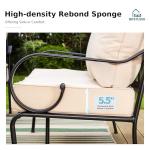 MFSTUDIO 5 Seats Large Metal Patio Conversation Sets, 4 Pieces Outdoor Sectional Furniture Sofa with 2 x Swivel Chairs, 1 x 3-seat Sofa and 1 x 45 inches Rectangular Propane Fire Pit Table