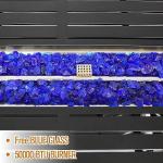 MFSTUDIO 5 Seats Large Metal Patio Conversation Sets, 4 Pieces Outdoor Sectional Furniture Sofa with 2 x Swivel Chairs, 1 x 3-seat Sofa and 1 x 45 inches Rectangular Propane Fire Pit Table