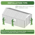 Aoxun Large Metal Storage Shed with Doors & Windows