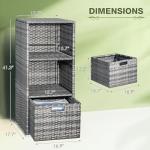 Greesum Outdoor Rattan Storage Shed with Shelves