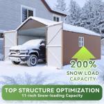 Aoxun Large Metal Storage Shed with Doors & Windows