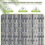 Greesum Outdoor Rattan Storage Shed with Shelves