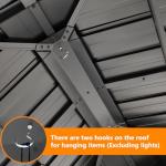 Howsvn 13x15FT Wooden Gazebo with Steel Roof