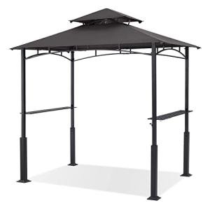 8x5 Dark Gray LED Grill Gazebo for Backyard