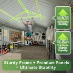 Aoxun Large Metal Storage Shed with Doors & Windows