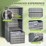 Greesum Outdoor Rattan Storage Shed with Shelves