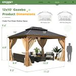 EROMMY 10x12 Hardtop Aluminum Gazebo with Curtains